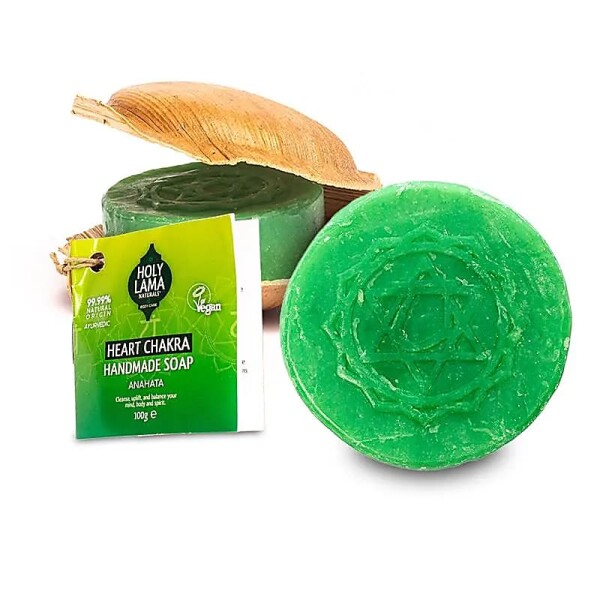 Holy Lama Seife Herzchakra in Palmblatt -- 100g