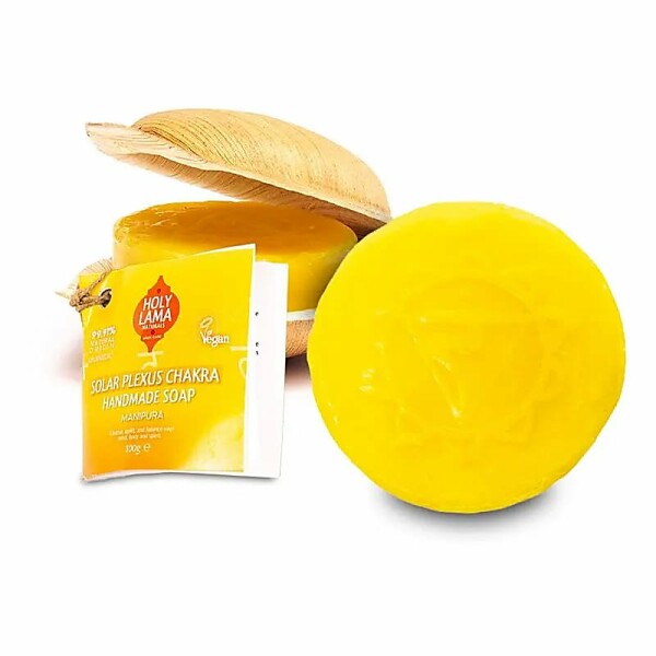 Holy Lama Seife Solaplexus Chakra in Palmblatt -- 100g
