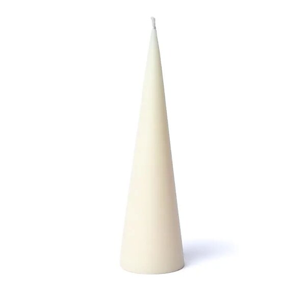 Kegelkerze off white unparfümiert -- 21x6cm