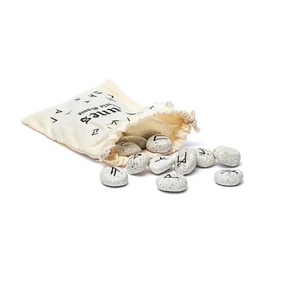 Keramik Runen Orakel Spiel in Baumwollbeutel --155g