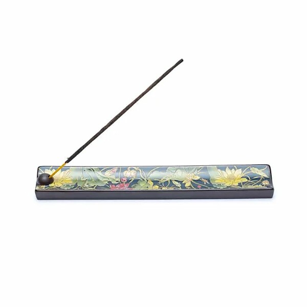 Keramik-Räucherstäbchenhalter Lotus-Teich -- 22,5cm