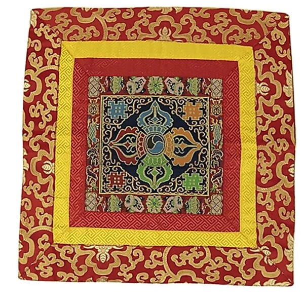 Kissenbezug mit Doppel-Dorje Brokat -- 42x42 cm