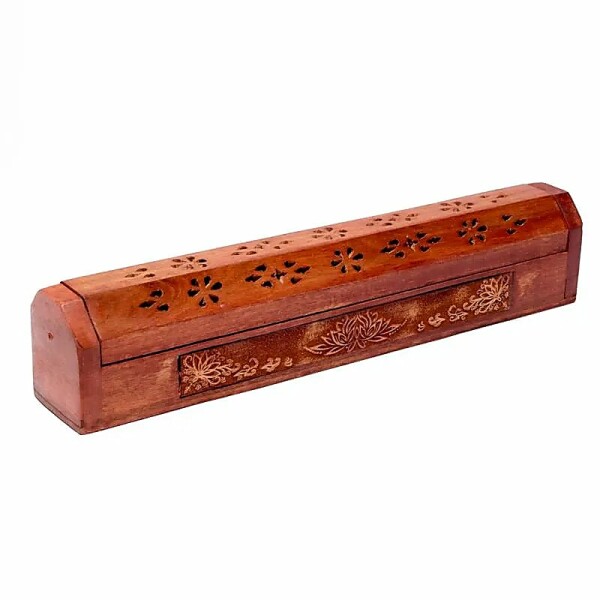 Kistchen/Halter für Räucherstäbchen, Lotus -- 31x5.5x6 cm