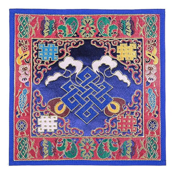 Klankschalen-/Altartuch unendlicher Knoten Brokat -- 25x25 cm
