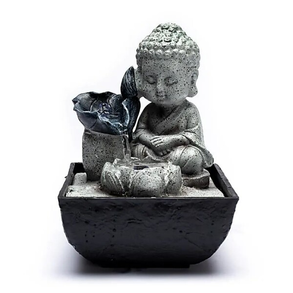 Kleiner Buddha Springbrunnen -- 14x14x21.5cm