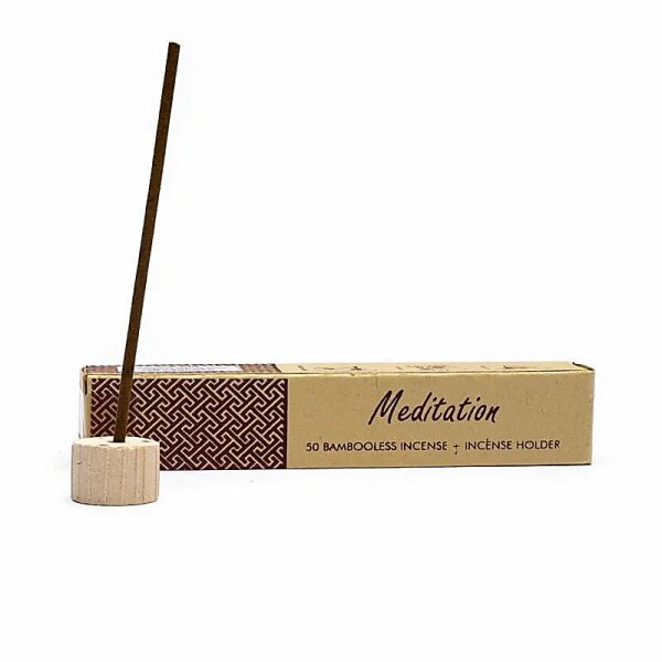 KräuterRäucherwerk ohne Bambus mit Halter Meditation -- 34 g