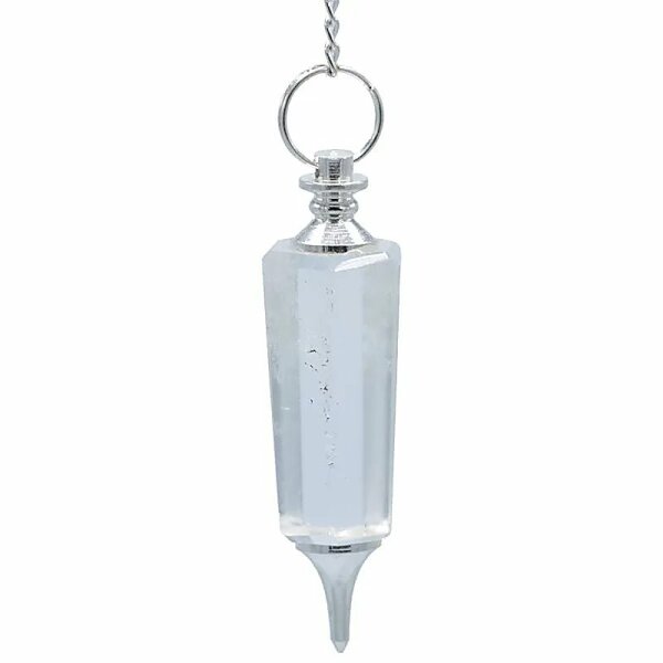 Kristall Facetten Pendel Metalleinfassung -- 20 g; 6 cm