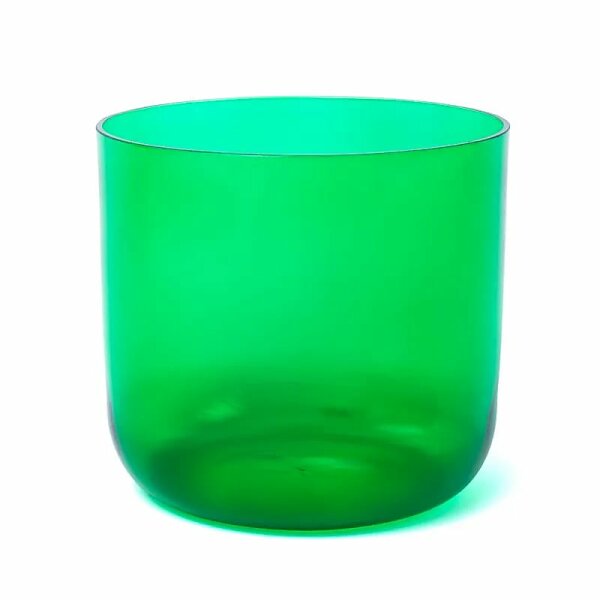 Kristall-Klangschale klar Chakra 4 F-Ton 432Hz + Tasche -- 18cm
