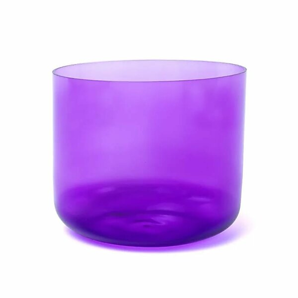 Kristall-Klangschale klar Chakra 7 B-Ton 432Hz + Tasche -- 18cm