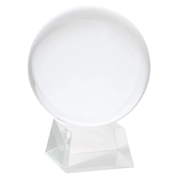 Kristallkugel + Glasfuß -- 19-20 cm