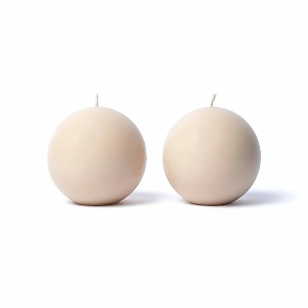 Kugelkerze beige unparfümiert -- 7.5cm