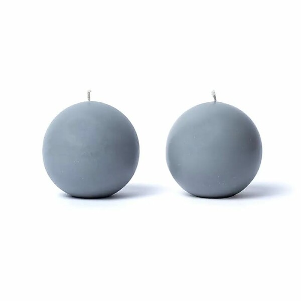 Kugelkerze grau unparfümiert -- 7.5cm