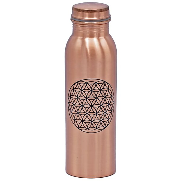 Kupferflasche Blume des Lebens bedruckt -- 750 ml