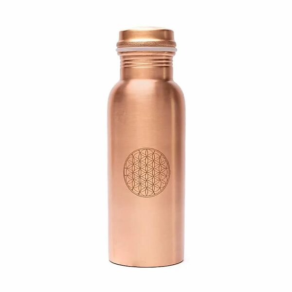 Kupferflasche Blume des Lebens lasergraviert -- 500 ml