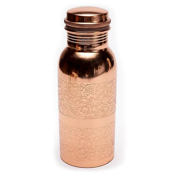 Kupferflasche Blumenmuster geätzt -- 500 ml