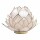 Lotus Teelichthalter beige goldfarbig gro&szlig; -- 15x10,5 cm