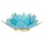 Lotus Teelichthalter blau 5. Chakra goldfarbig -- 13.5 cm