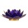 Lotus Teelichthalter indigo 6. Chakra goldfarbig -- 13.5 cm