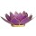 Lotus Teelichthalter lila goldfarbig -- 13.5 cm