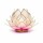 Lotus Teelichthalter rosa goldfarbig gro&szlig; -- 15x10,5 cm