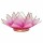 Lotus Teelichthalter rosa/wei&szlig; goldfarbig -- 13.5 cm