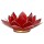 Lotus Teelichthalter rot 1. Chakra goldfarbig -- 13.5 cm