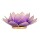 Lotus Teelichthalter violett goldfarbig -- 13.5 cm