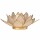 Lotus Teelichthalter wei&szlig; goldfarbig -- 13.5 cm