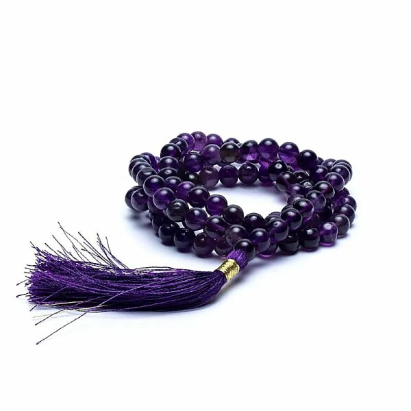 Mala Amethyst AA-Qualität 108 Perlen + Tasche -- 0.6 cm