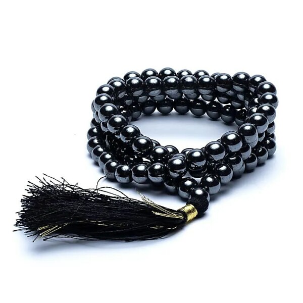 Mala Hematit in AA-Qualität 108 Perlen + Tasche -- 0.7 cm