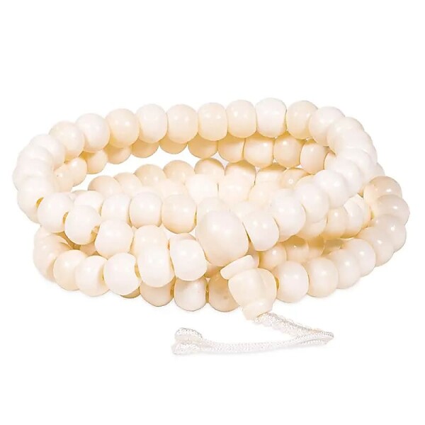 Mala Knochen natur 108 Perlen -- 0,8 cm