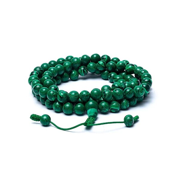 Mala Malachit-Look (synthetisch) 108 Perlen -- 0,8 cm