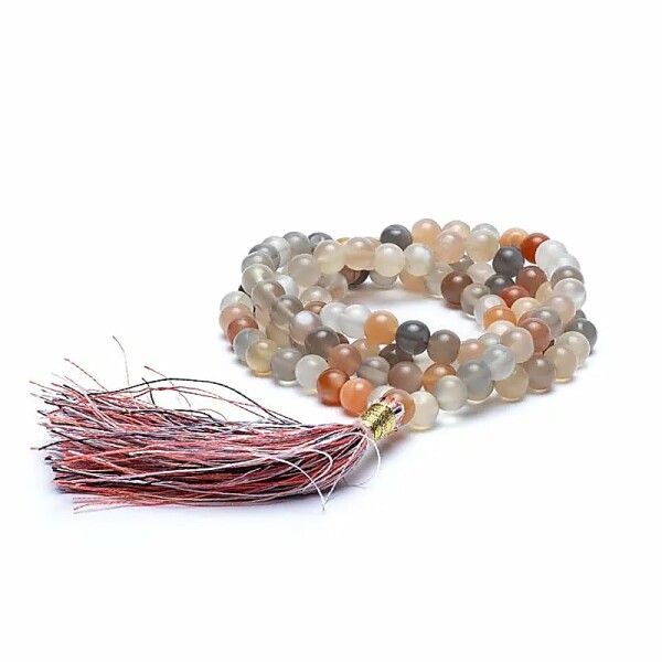 Mala Mondstein AA Qualität 108 Perlen + Täschchen -- 0.6 cm