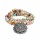Mala Rosenquarz/ Amazonit/ Rhodonit + Lotus -- 0.8cm