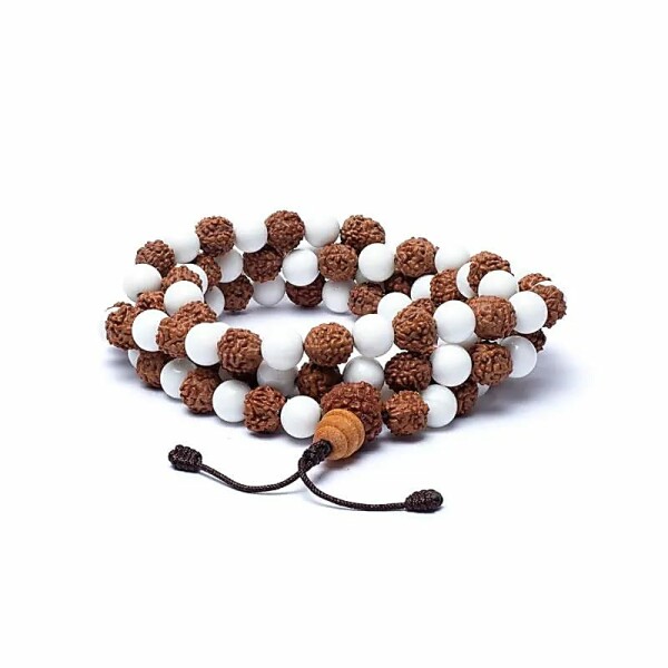 Mala rudraksha / Muschel 108 Perlen -- 0,8 cm