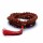 Mala Rudraksha 108 Perlen mit roter Quaste -- 0.8 cm