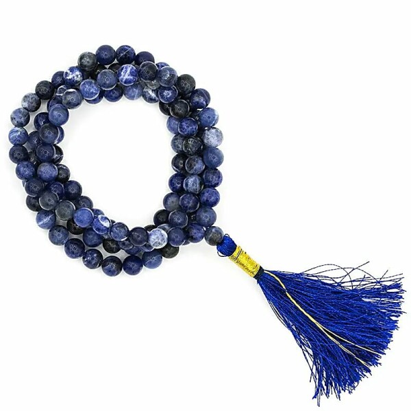 Mala Sodalit AA-Qualität 108 Perlen + Täschchen -- 0.6 cm