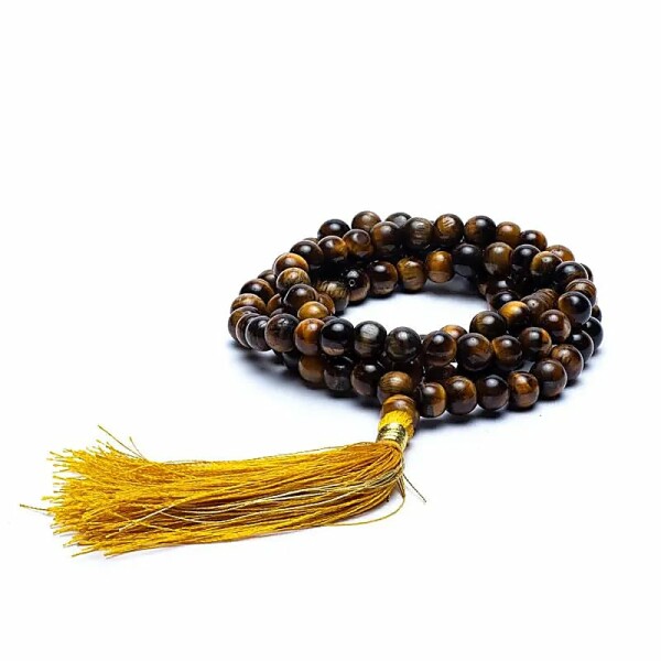 Mala Tigerauge in AA-Qualität, 108 Perlen + Tasche -- ±0.7cm
