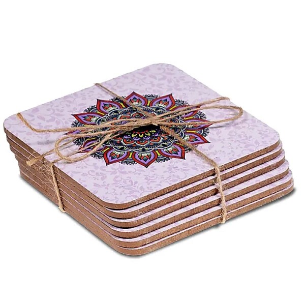 Mandala Untersetzer lila Set von 6 Stück --152g