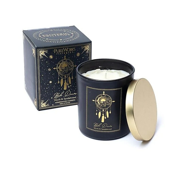 Manifestationskerze Boho Dreams im Glas mit Deckel -- 200g