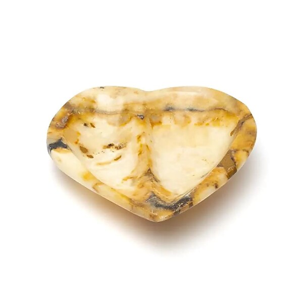 Marokkanische Schale aus Aragonit in Herzform -- ±13x13x2cm