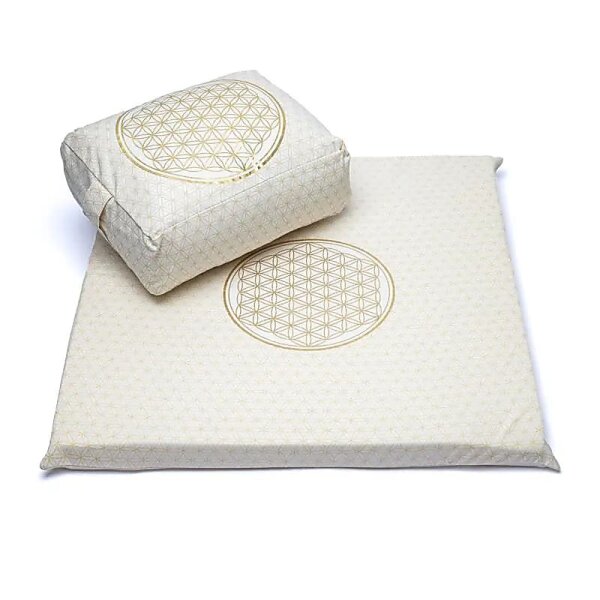 Meditation SET 5 Blume des Lebens BIO Baumwolle (OCS) -- 65x65cm; 3009g