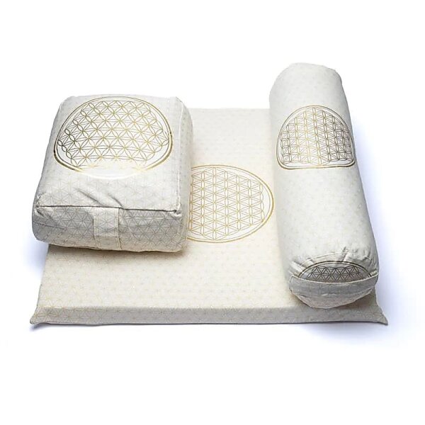 Meditation SET 6 Blume des Lebens BIO Baumwolle (OCS) -- 65x65cm; 5779g