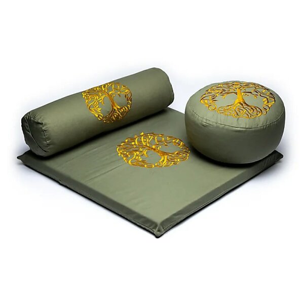 Meditations SET 2: Lebensbaum Baumwolle BIO (OCS)-- 65x65x5 cm; ±5100 g