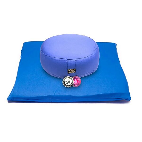 Meditations SET blau/ blau Baumwolle BIO (OCS) -- 65x65x5 cm; ±2500 g