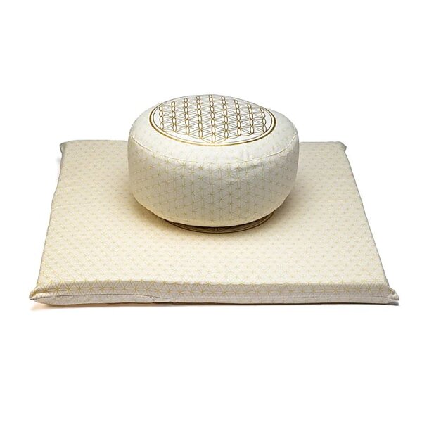 Meditations SET Blume des Lebens Baumwolle BIO (OCS) -- 65x65x5 cm; ±2500 g