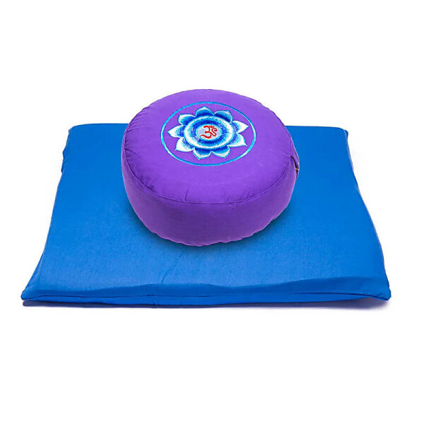 Meditations SET OM rot violett blau auf blau -- 65x65x5 cm