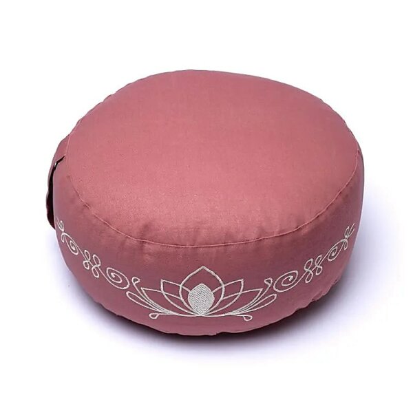 Meditationskissen altrosa Lotus BIO-Baumwolle (OCS) -- 33x17 cm; 2100g