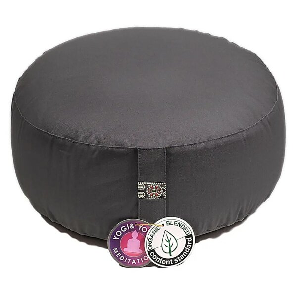 Meditationskissen anthrazit Baumwolle BIO (OCS) -- 33x17 cm; ±2300 g