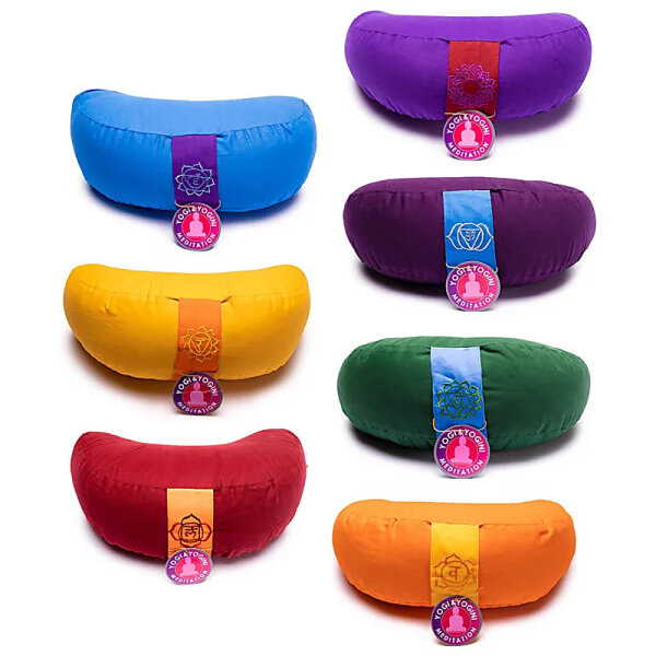 Meditationskissen Halbmond SET 7 Chakras -- ±1008 g; 33x13 cm